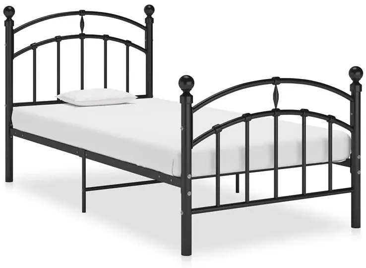 Czarne Metalowe Łóżko Pojedyncze 100X200 Cm A4-F04