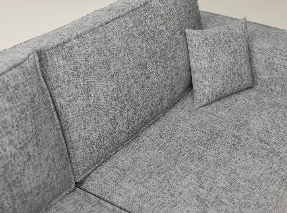 Szary rozkładany narożnik ze schowkiem z tkaniny szenilowej (lewostronny/w kształcie litery L) Tonga – Maison de Rêve