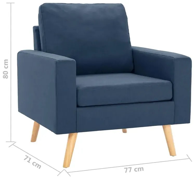Niebieski tapicerowany fotel wypoczynkowy E5-Z91