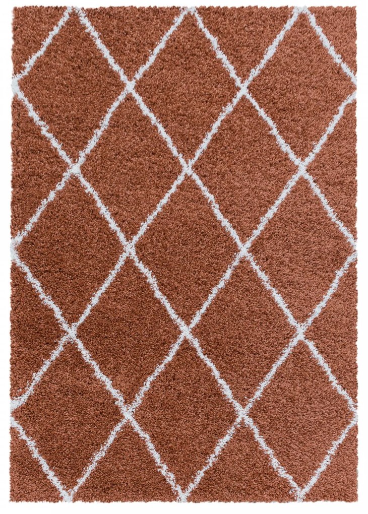 Dywan shaggy Alvor Romby ceglany 80 cm x 150 cm