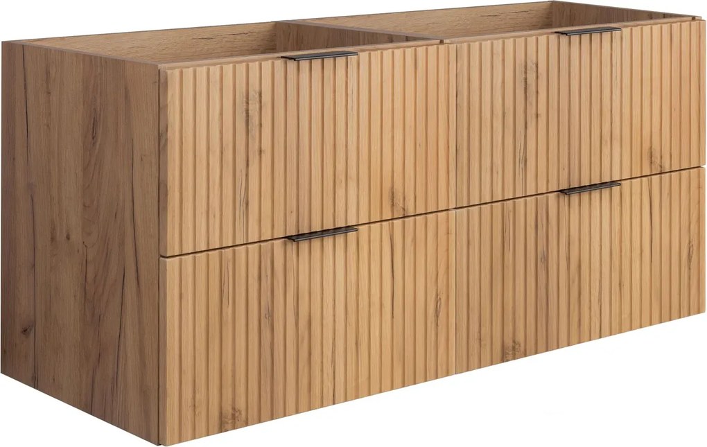 Podwójna ryflowana szafka łazienkowa 120 cm dąb craft złoty N9-E04