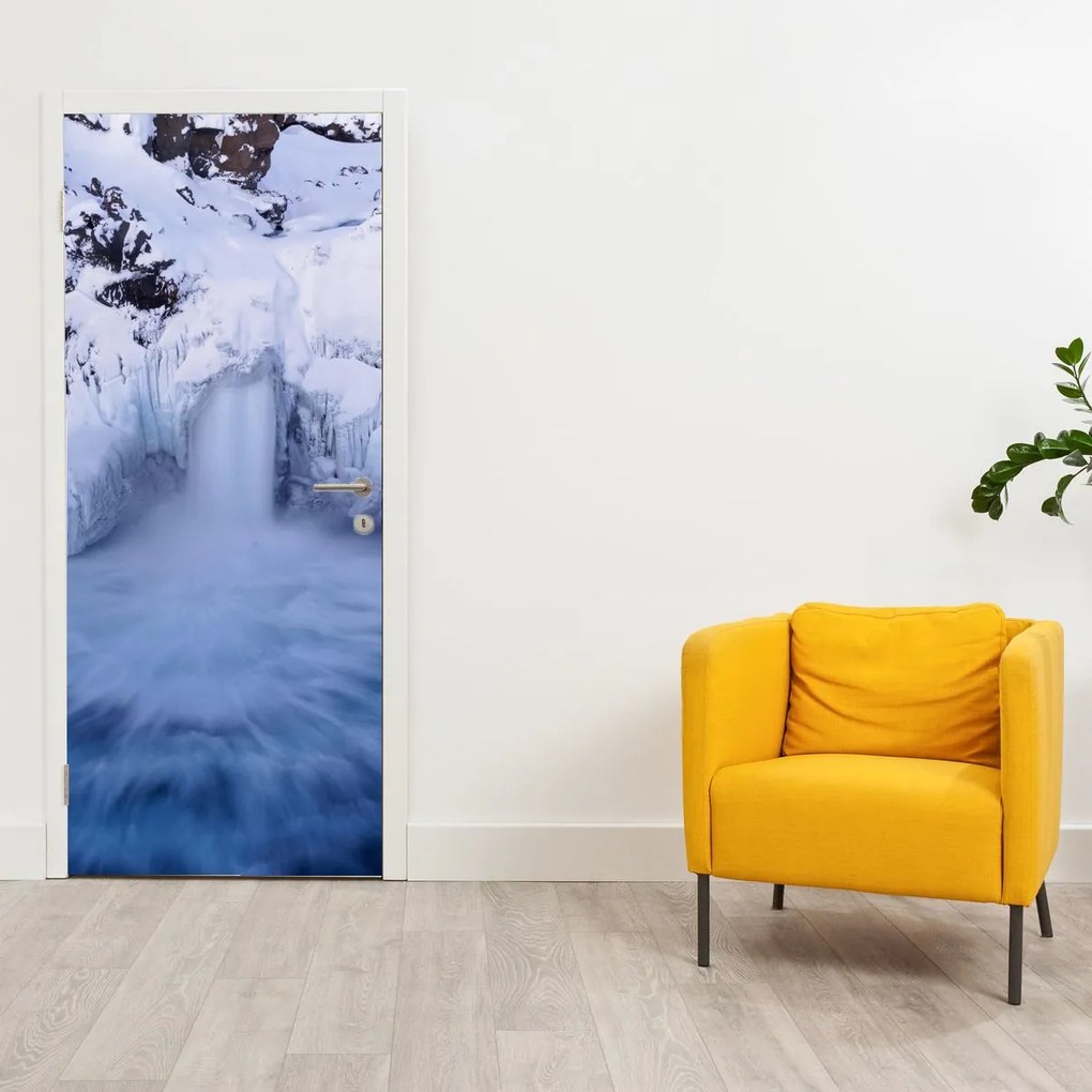 Fototapeta na drzwi - Wodospady zimą (95x205cm)