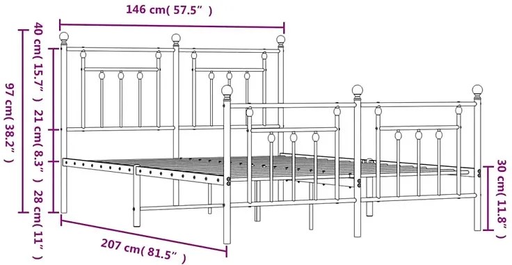 Białe metalowe łóżko loftowe 140x200 cm - Ringo