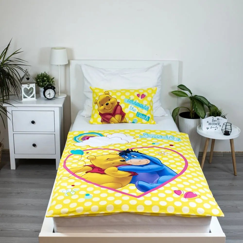 Żółta bawełniana pościel dziecięca do łóżeczka 135x100 cm WTP "Smile" – Jerry Fabrics