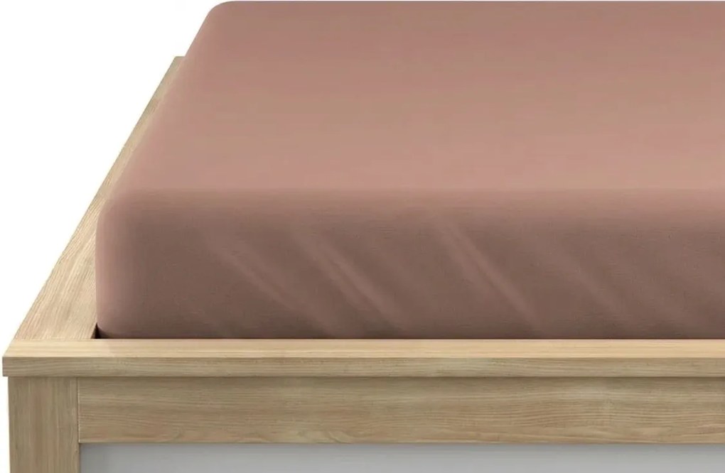 PrzytulneMieszkanie.pl Prześcieradło jersey staroróżowe 90 x 200 cm
