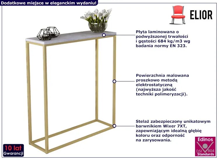 Nowoczesna Konsola Złoty + Beton G6-E11