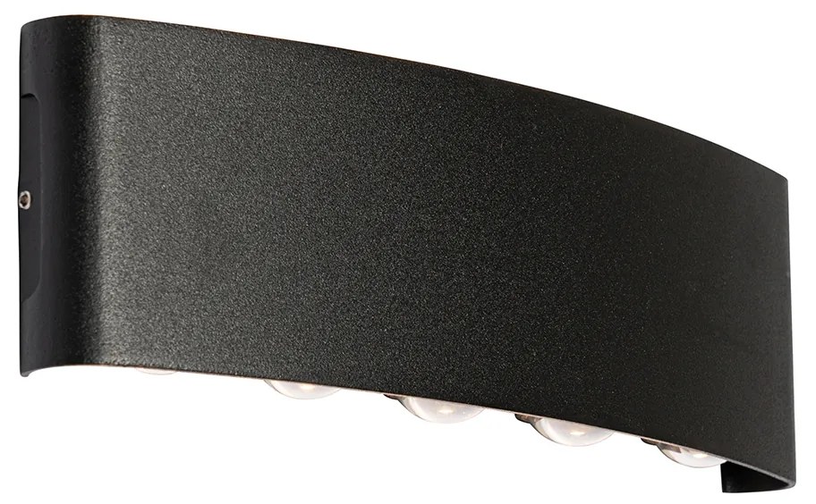 Lampa ścienna zewnętrzna czarna w tym LED 10-świateł IP54 - Silly