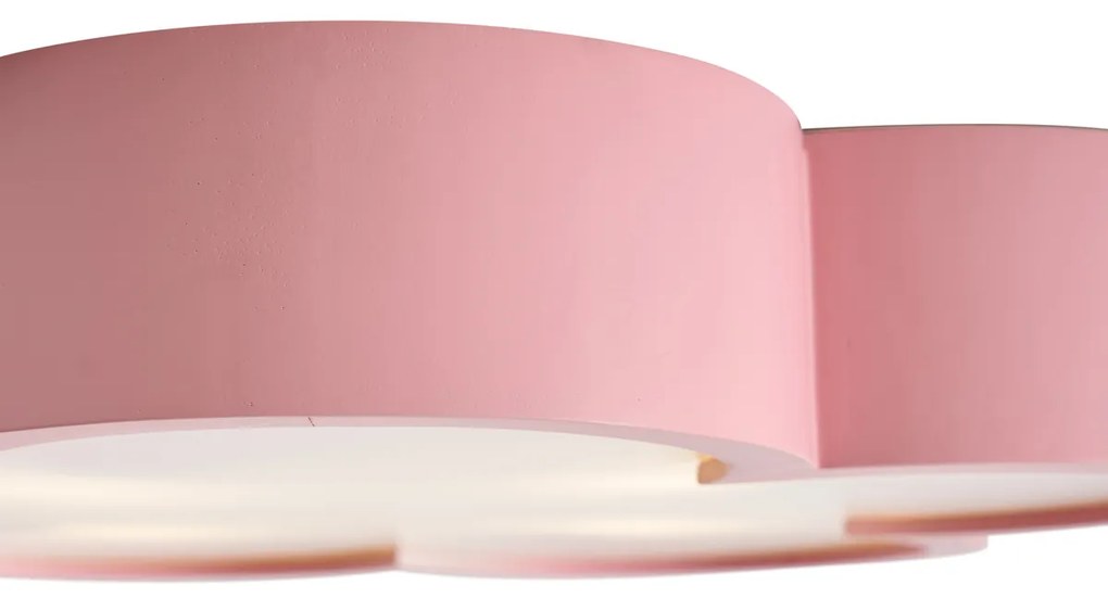 Dziecięca lampa sufitowa różowo-biała - Lucille