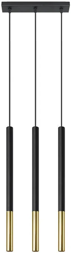 Czarno złota lampa wisząca nad stół 3X EX720 N8-R15