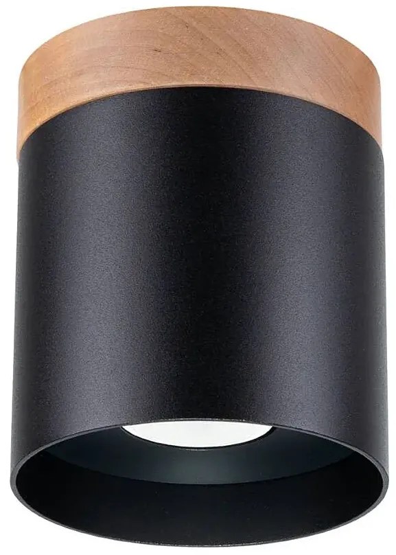 Czarny okrągły mały plafon spot sufitowy - 4X A649 G6-A15