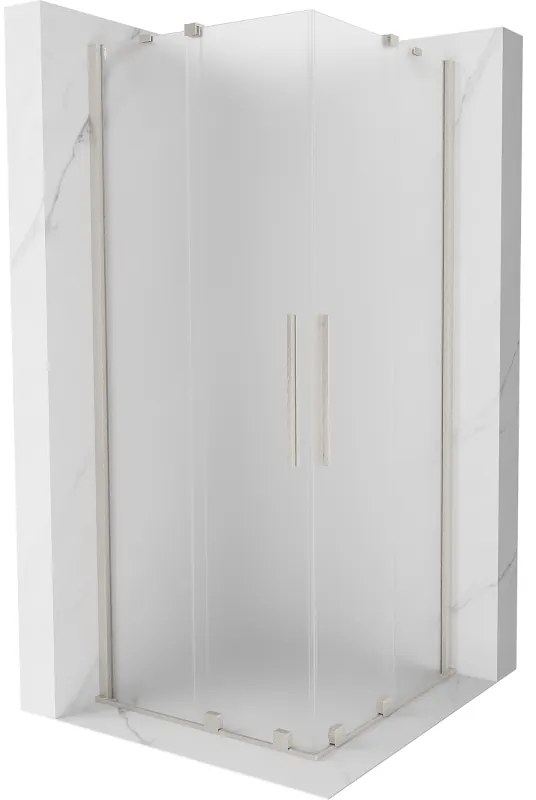 Mexen Velar Duo kabina prysznicowa rozsuwana 80 x 80 cm, szron, nikiel szczotkowany - 871-080-080-32-97