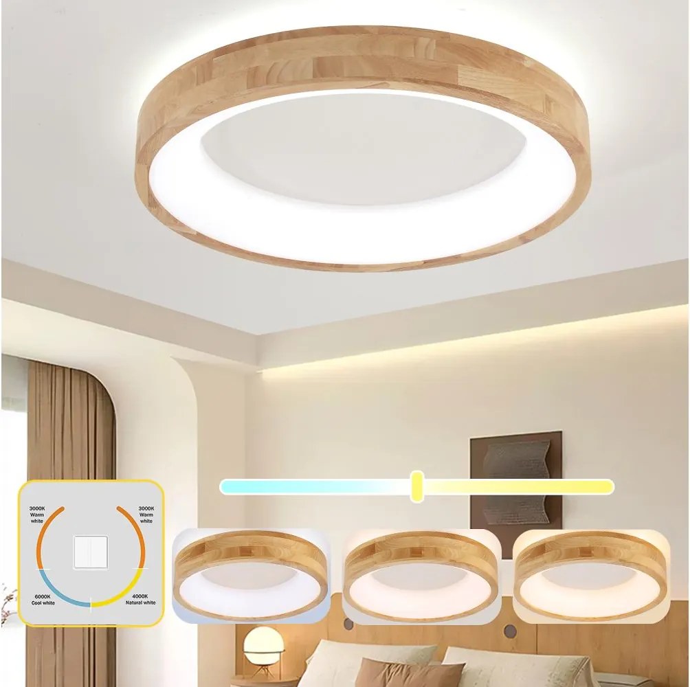 Brilagi-LED Oprawa sufitowa FALCON WOOD LED/40W/230V 3000/4000/6000K 60 cm drewno