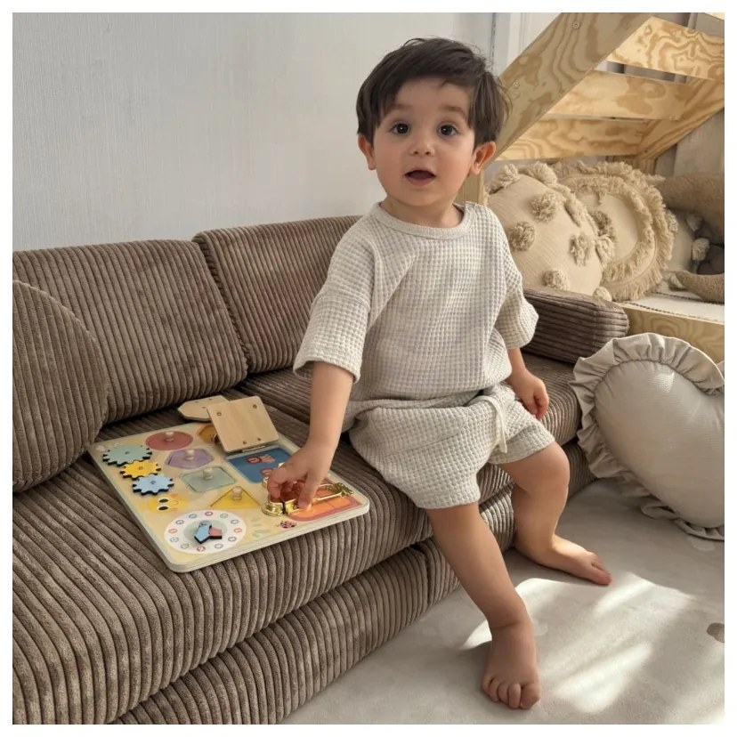 Tooky toy tablica manipulacyjna zamki zębatki sorter zegar
