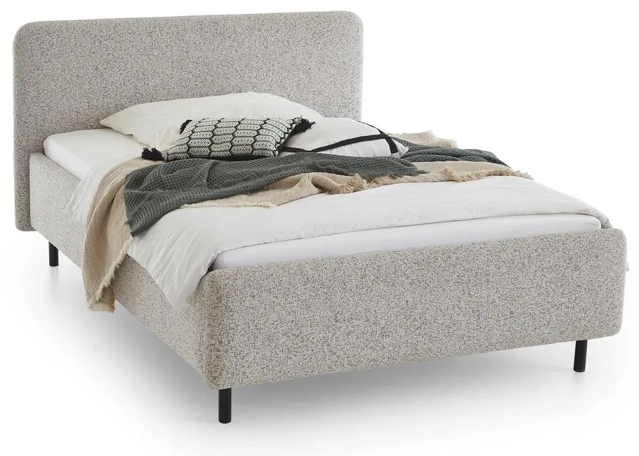 Beżowe tapicerowane łóżko dwuosobowe bez stelaża 140x200 cm Primo – Meise Möbel