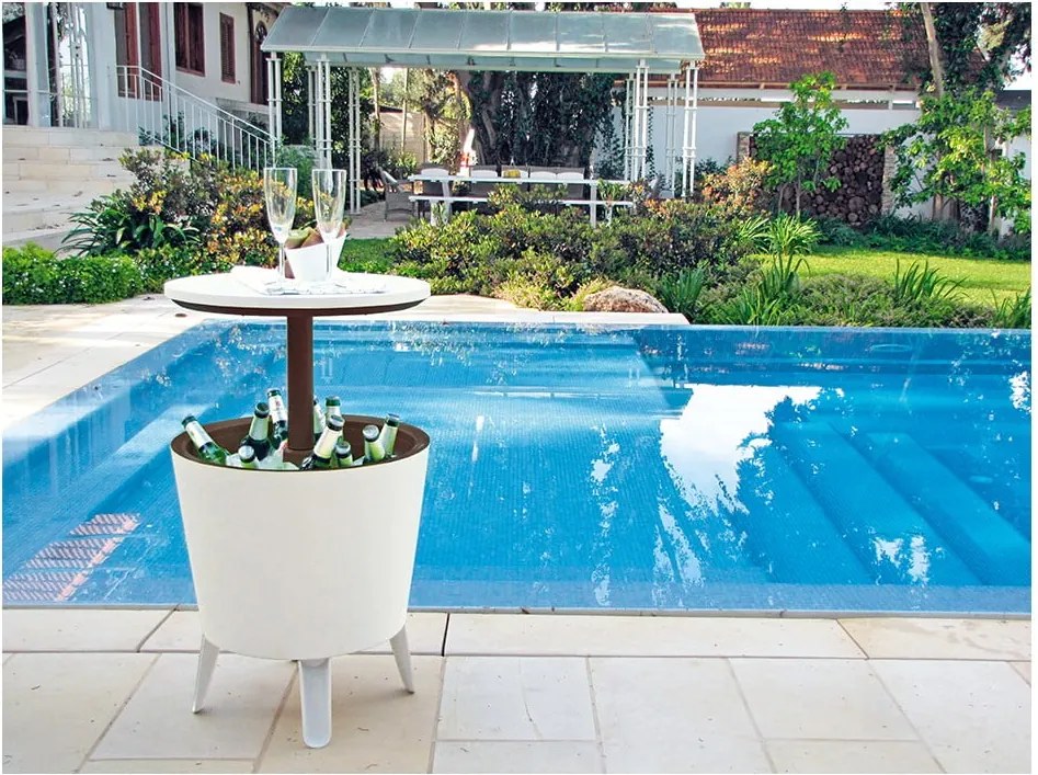 Plastikowy okrągły stolik ogrodowy z pojemnikiem na lód ø 49,5 cm Cool – Keter