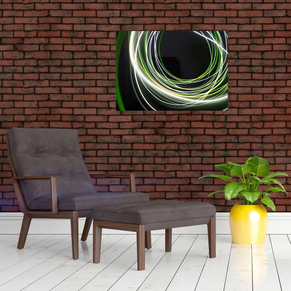 Obraz zielonych kresek (70x50 cm)