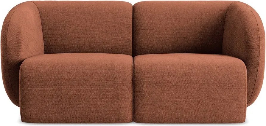 Sofa z tkaniny szenilowej w kolorze terakoty 174 cm Lani – Makamii