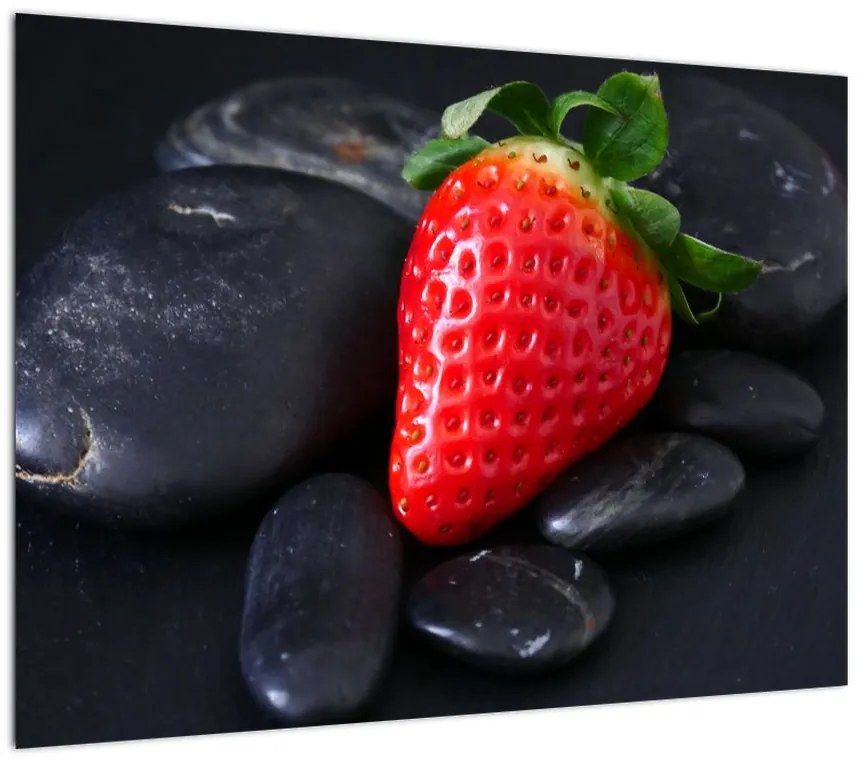 Obraz na szkle - truskawka (70x50 cm)