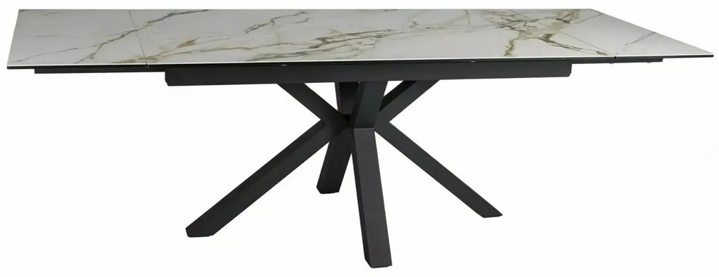 Stół rozkładany COLUMBUS CERAMIC 160(240)x90 biały/czarny mat SIGNAL