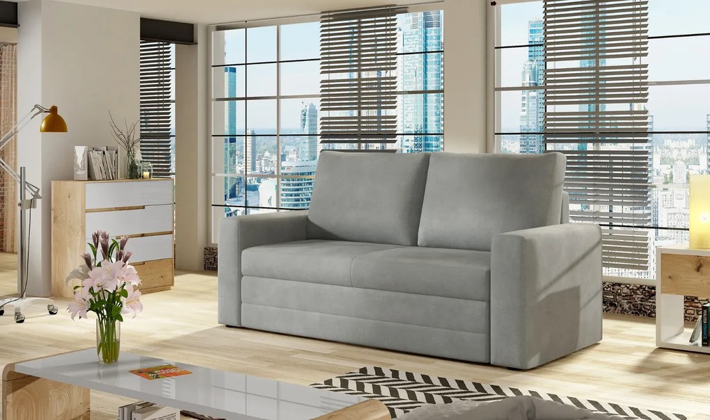 Rozkładana sofa 2-osobowa WAVE, jasnoszara