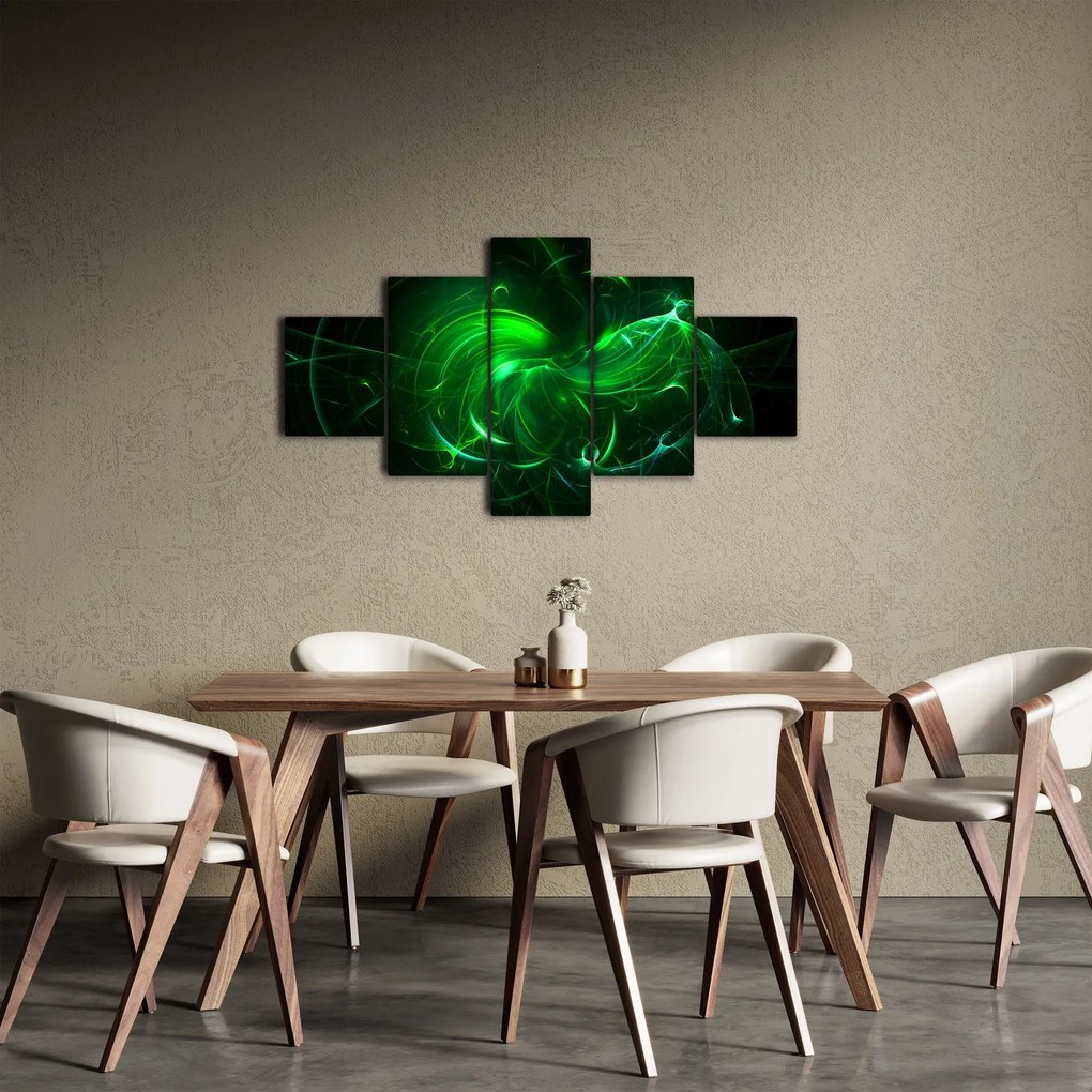 Obraz - zielona abstrakcja (125x70 cm)