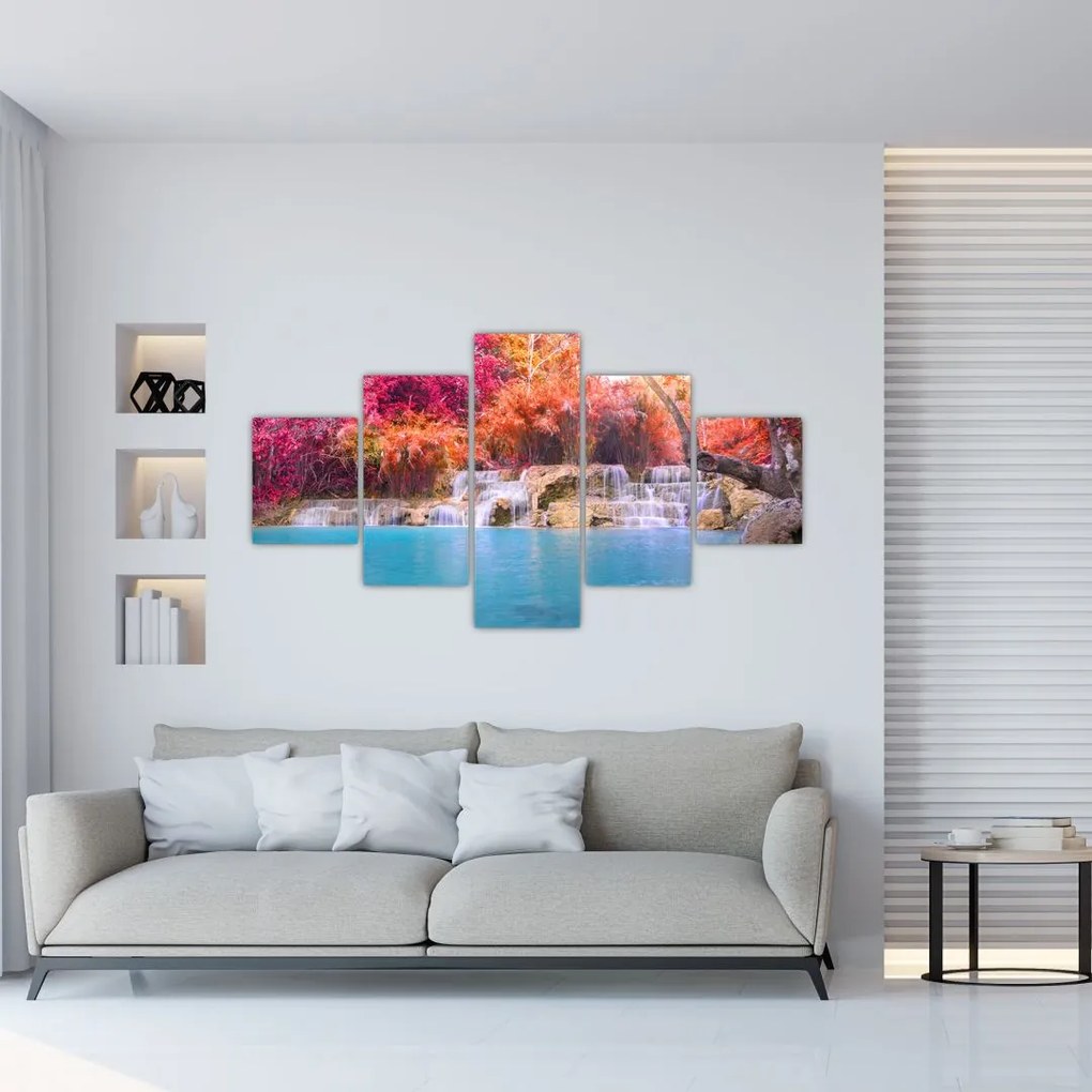 Obraz turkusowej laguny, Laos, Tat Kuang Si (125x70 cm)