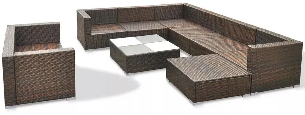 Brązowy zestaw mebli ogrodowych L2-N87