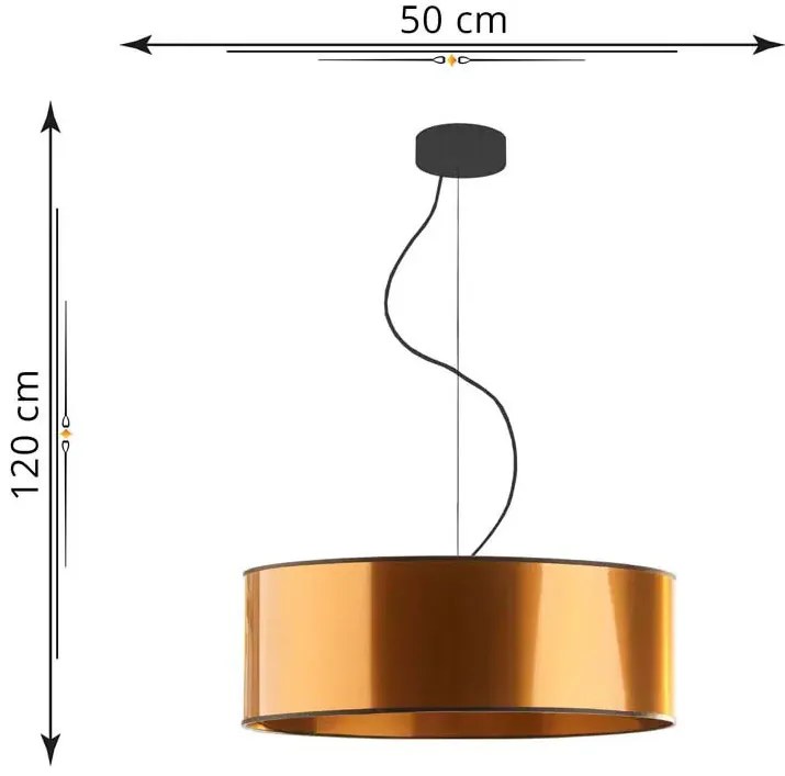 Miedziany okrągły żyrandol nad stół 50 cm - EX855-Hewa