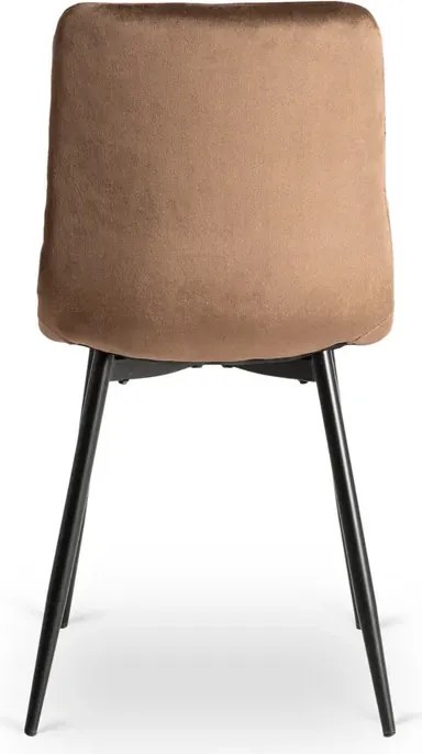 Zestaw Stół Okrągły LAUREN 90 cm Dąb Rustykalny/Czarny i 4 Krzesła PERU Brązowe