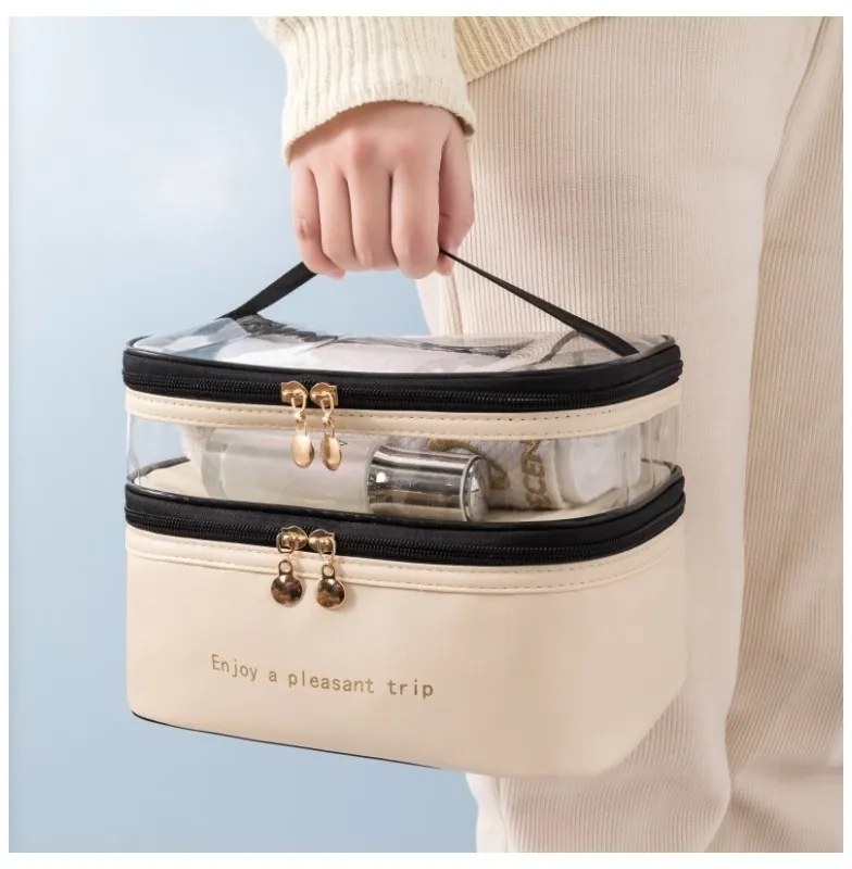 Kosmetyczka FLOORY 17x23 cm, kremowa