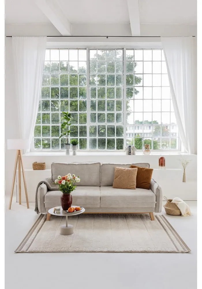 Niebieska sztruksowa rozkładana sofa 218 cm Tori – Bonami Selection