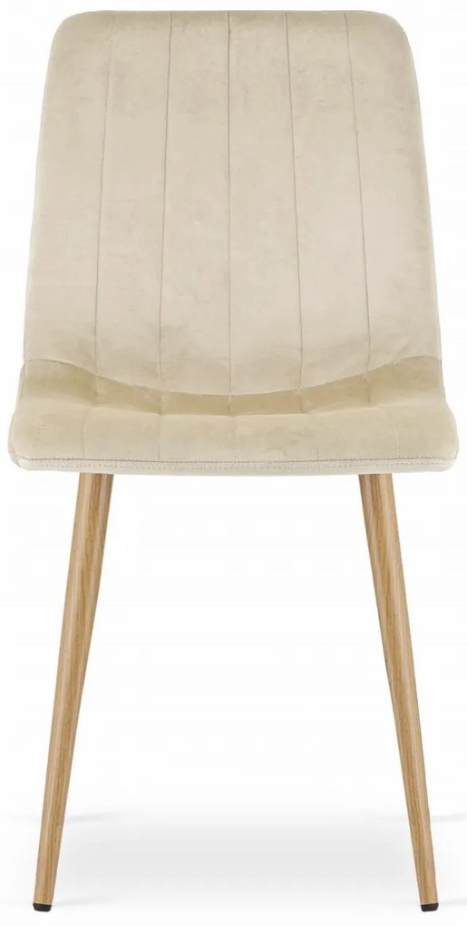 PROMOCJA Kremowe aksamitne krzesło LAVA II jakość.