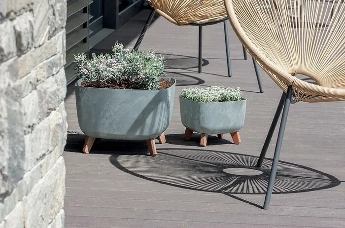 Doniczka GRACIA SQUARE BETON EFFECT 39 cm, szary
