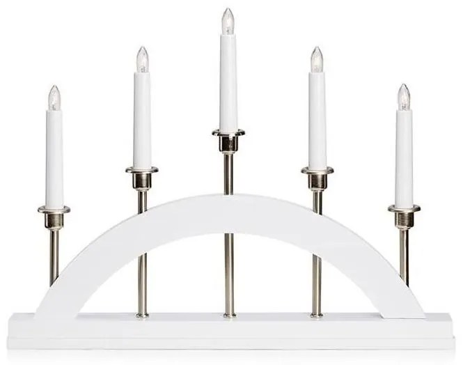 Markslöjd 705832 - Świecznik bożonarodzeniowy BRIDGE 5xE10/3W/230V biały