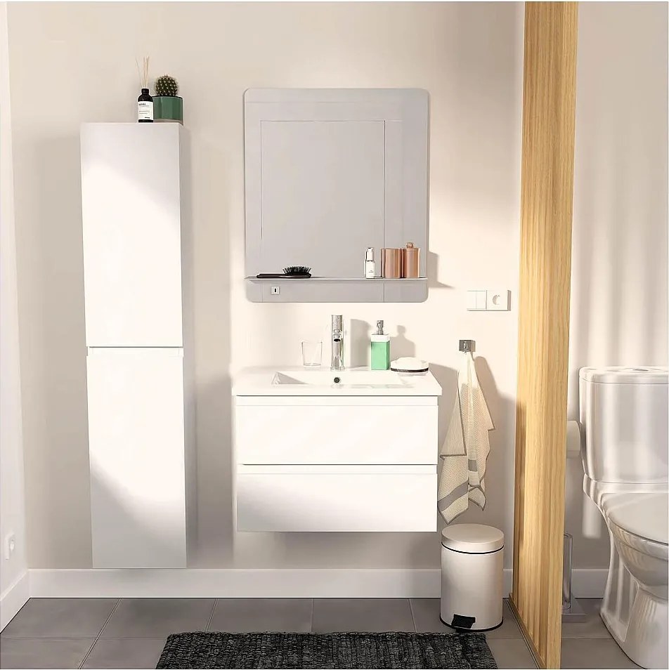 Zestaw zlewozmywakowy 60 cm + bateria + lustro + kolumna SORRENTO
