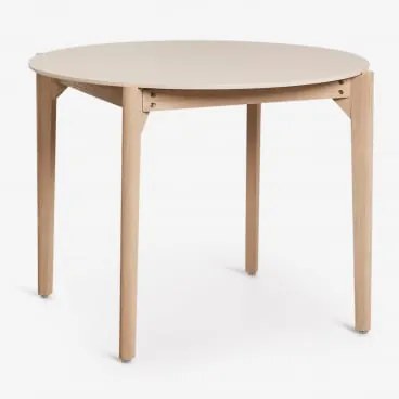 Okrągły Stół Ogrodowy Ø100 Cm Z Cementu I Drewna Akacjowego Xajul Jasny Akacjowy Brąz - Sklum