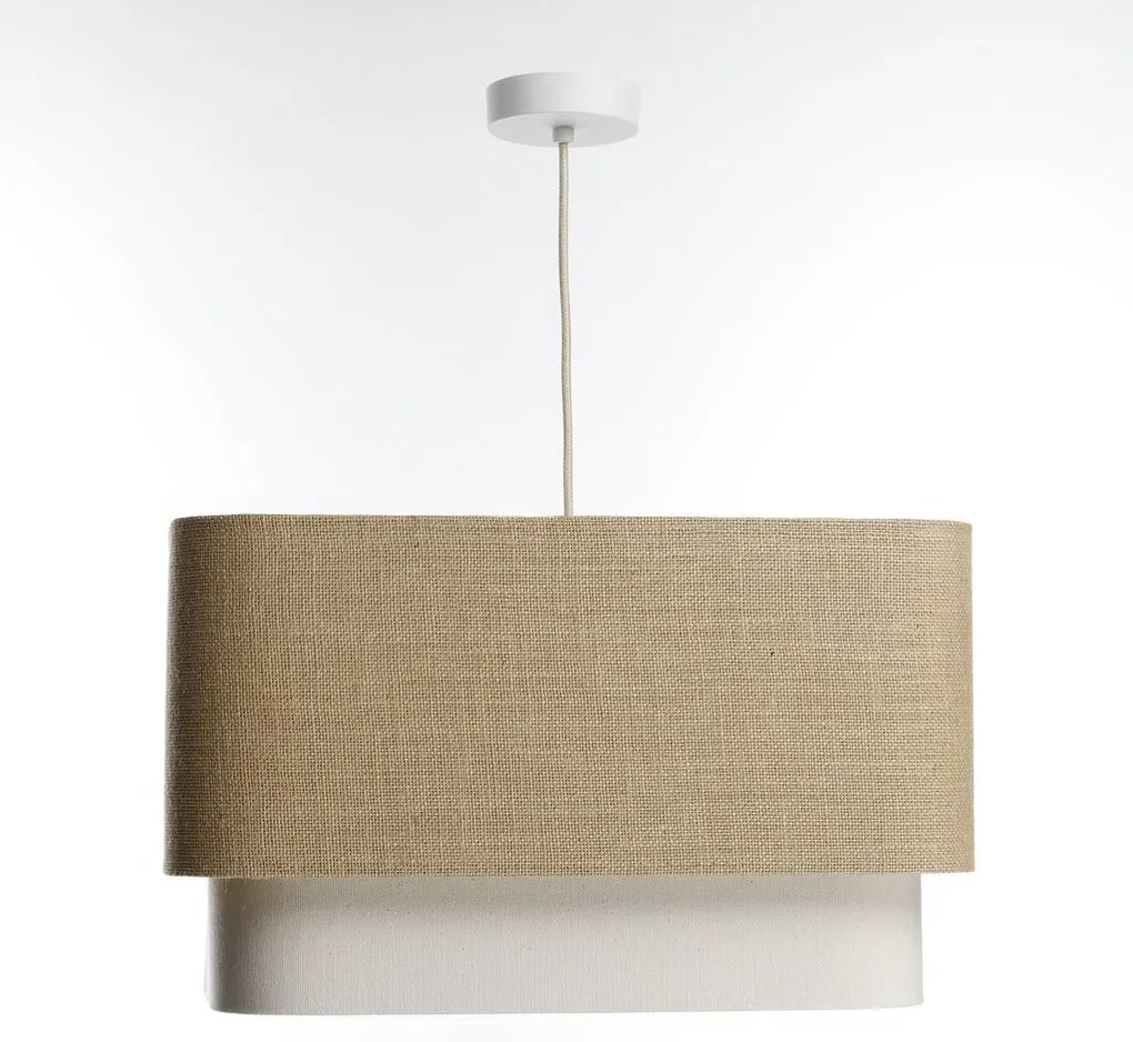 Lampa wisząca KWADRO DUO 001 51x47cm jutowa/kremowa BPS KONCEPT