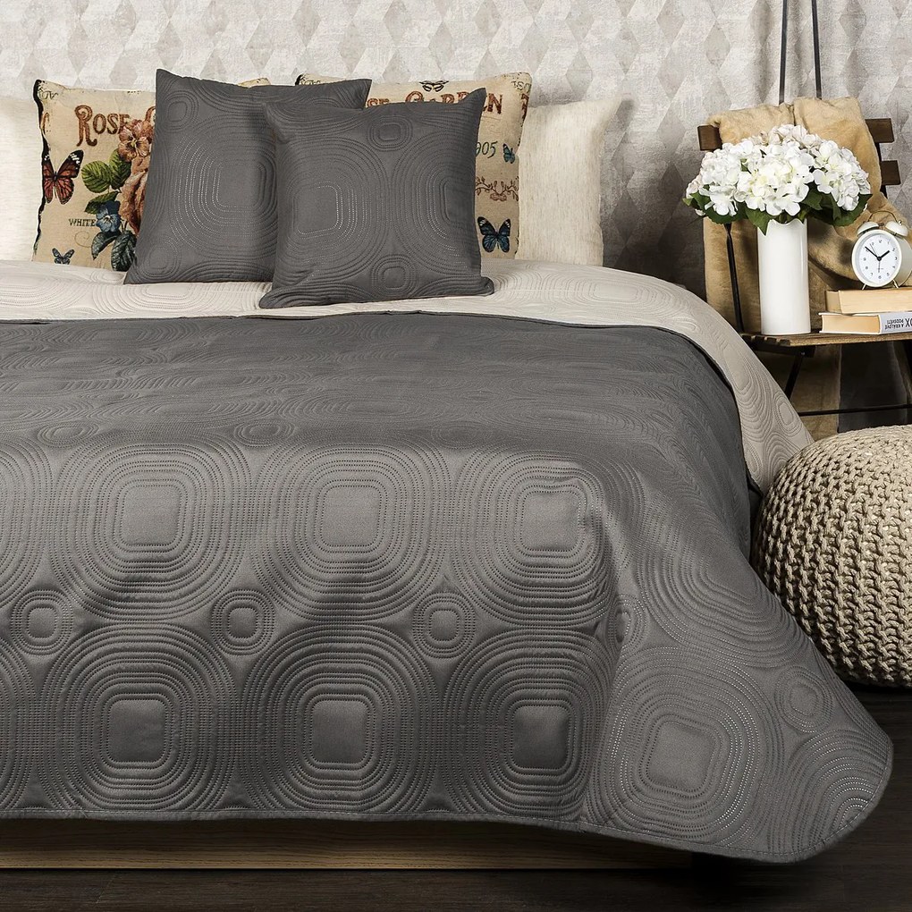 4Home Narzuta na łóżko Doubleface taupe/beżowy, 220 x 240 cm, 2x 40 x 40 cm