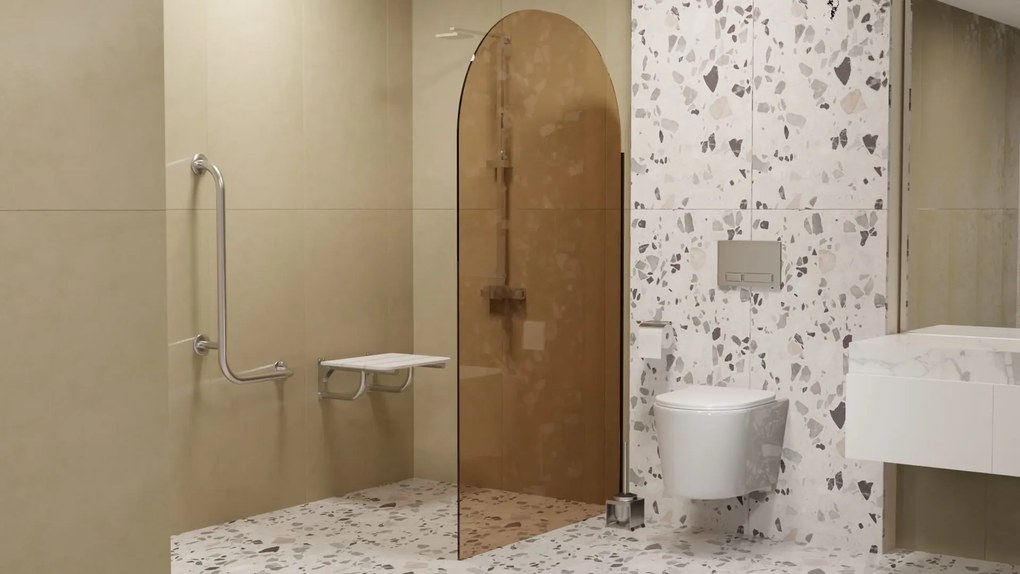 Uchwyt łazienkowy kątowy prawy chrom