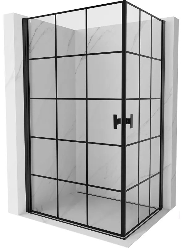 Mexen Mist-B Duo kabina prysznicowa uchylna 80 x 70 cm, czarna kratka, czarna - 8A2-080L-070P-70-77