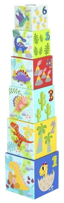 Tooky toy drewniane klocki układanka edukacyjna + 6 figurek do zabawy 12 el.