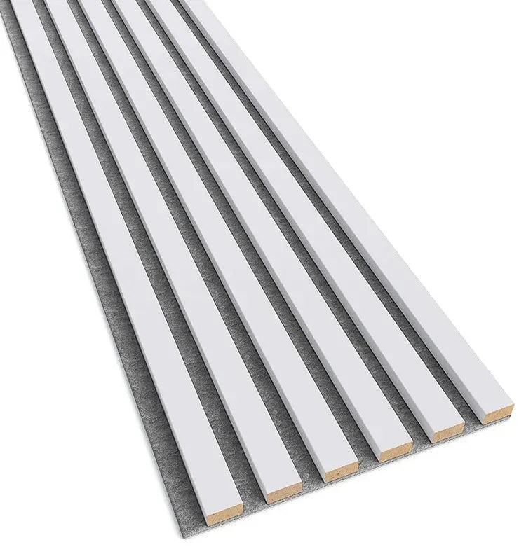 Akustyczne panele lamelowe 2 szt. biały mat E7-C67