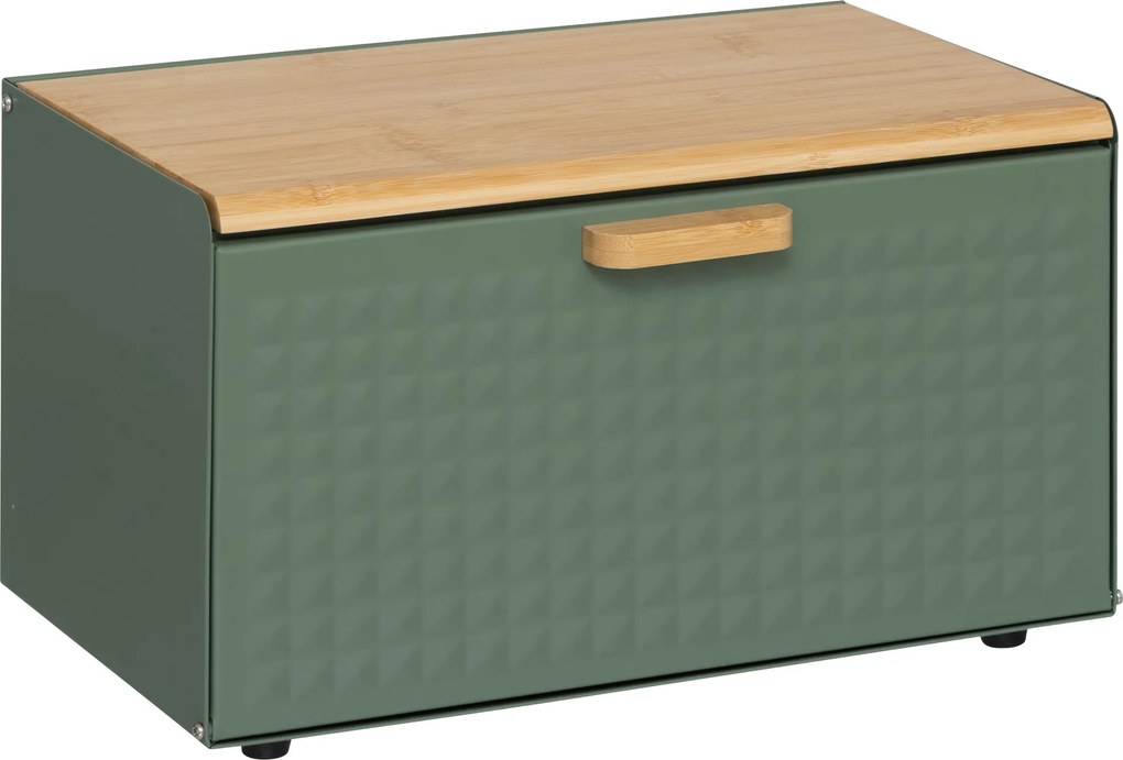 Metalowy chlebak SENSIA z bambusową pokrywą