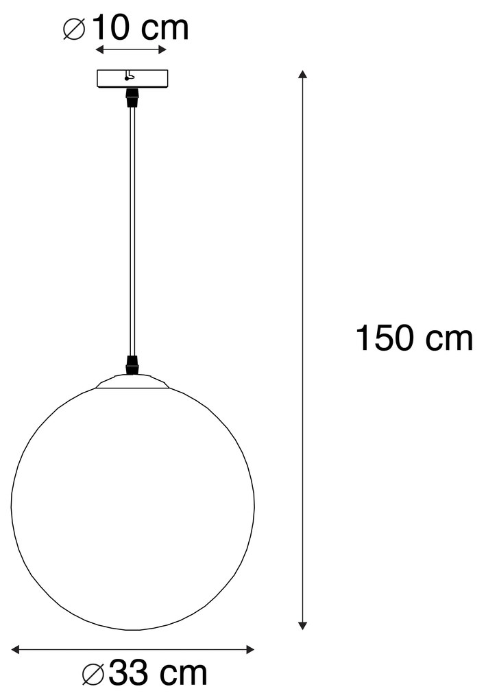 Lampa wisząca w stylu art deco czarna ze złotym szkłem 33 cm - Pallon ArtDeco Oswietlenie wewnetrzne
