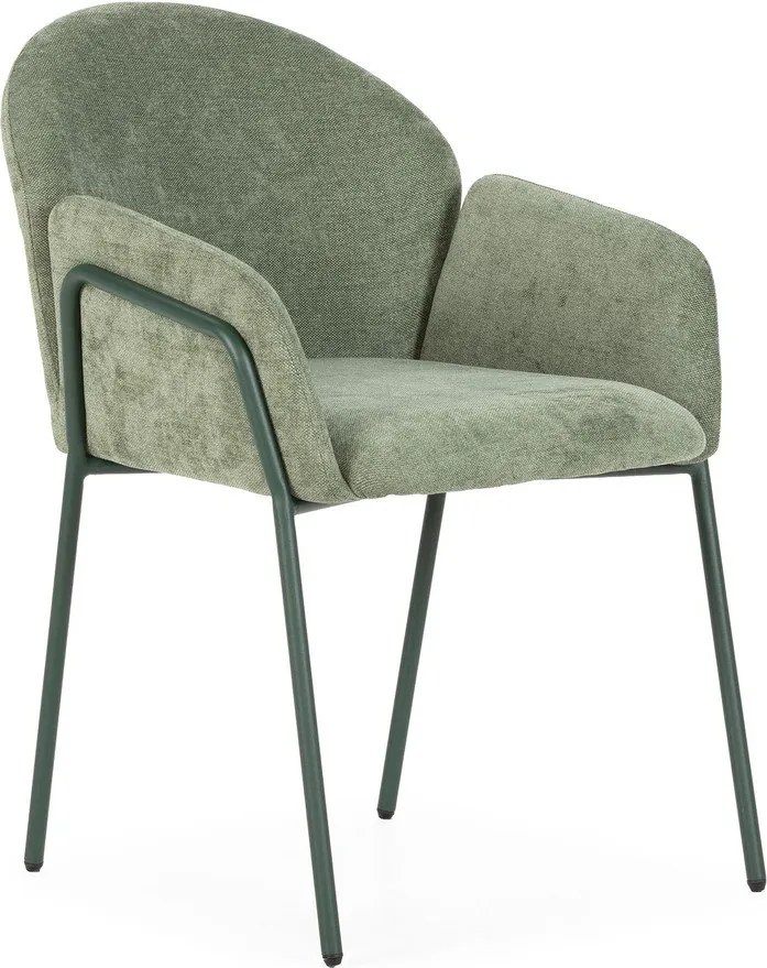 Zielone tapicerowane fotele jadalniane zestaw 2 szt. Aslin – MOME