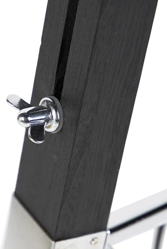 Lampa podłogowa Tripod czarna z abażurem 45cm lnianym białym