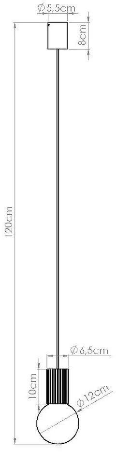 Bordowa lampa wisząca ze szklanym kloszem ø 12 cm Orbital – Sollux