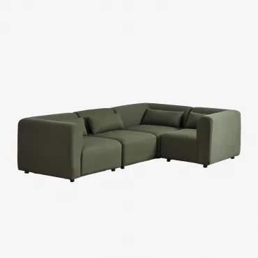 Sofa Modułowy Narożny 5-częściowy Fogler Tkanina Baranek Boucle Żółty Curri - Sklum