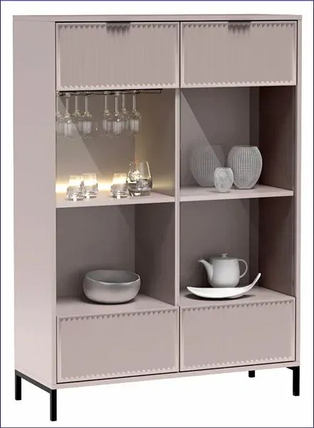 Witryna z lamelami w kolorze cashmere - Tardes 11X