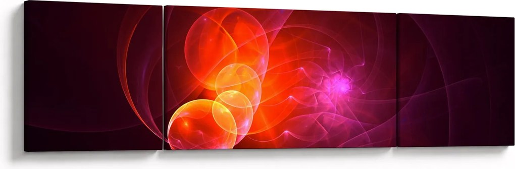 Nowoczesny obraz różowej abstrakcji (170x50 cm)